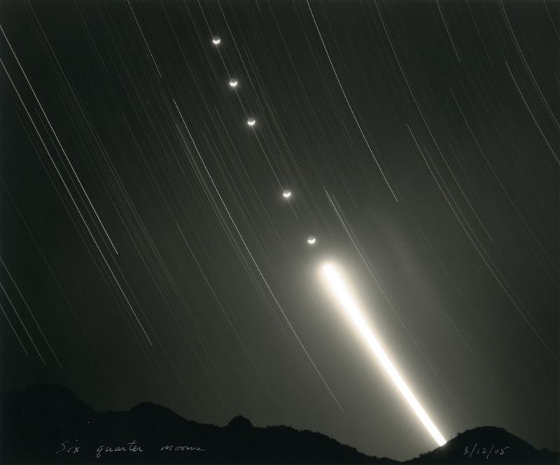 Mark Klett, Six Quarter Moons, 2005, toned gelatin silver print. Image courtesy of Etherton Gallery, Tucson, AZ